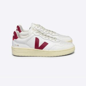 TENIS VEJA V-90 LEATHER WHITE MARSALA - Image 4